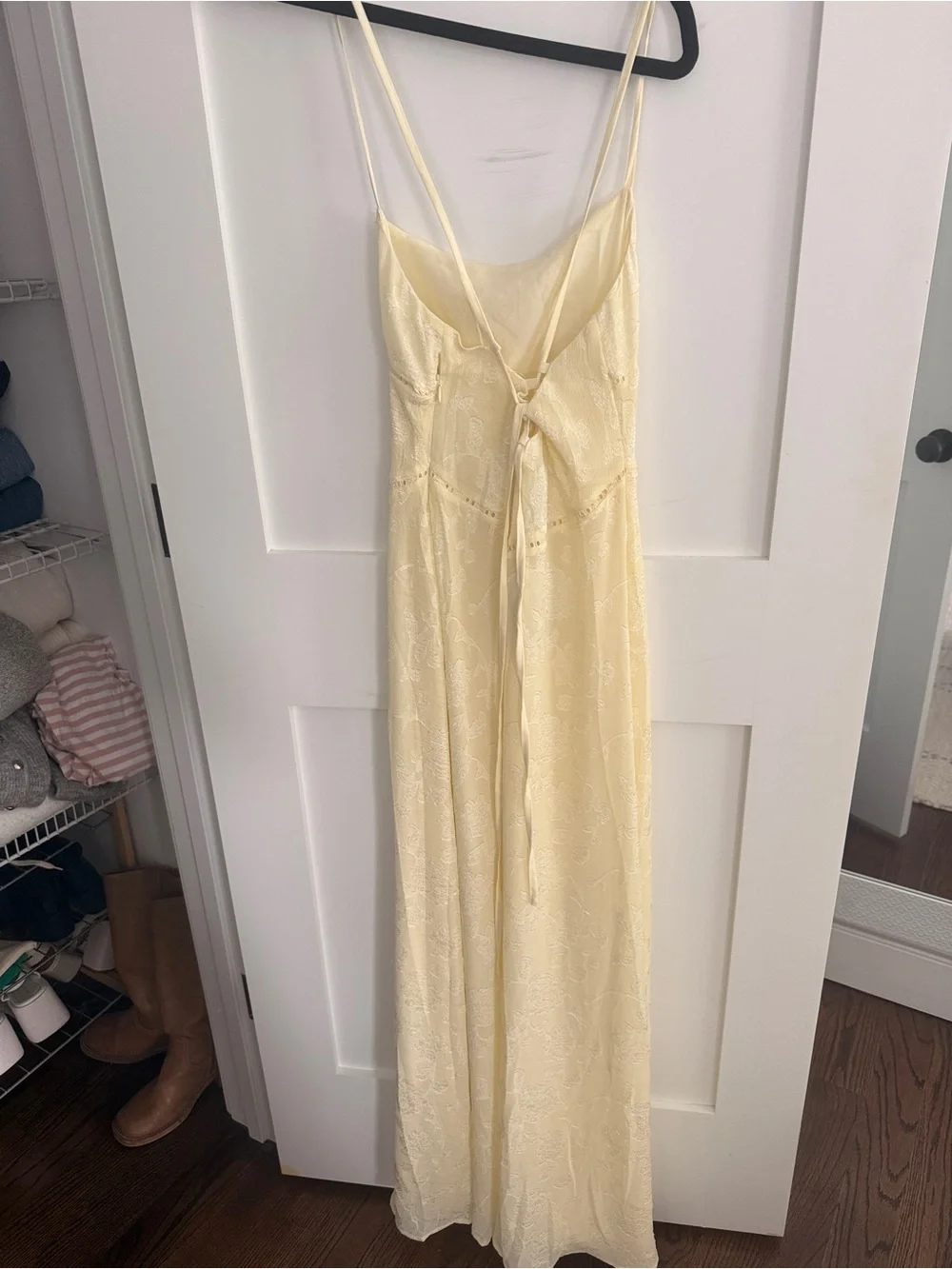 BRAND NEW Princess Polly Pale Yellow Maxi Dress with Lace Detail